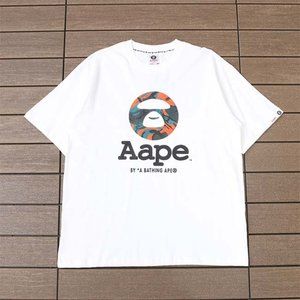AAPE Ape Head Camouflage Letter Print Logo T-Shirt - White Short Sleeve